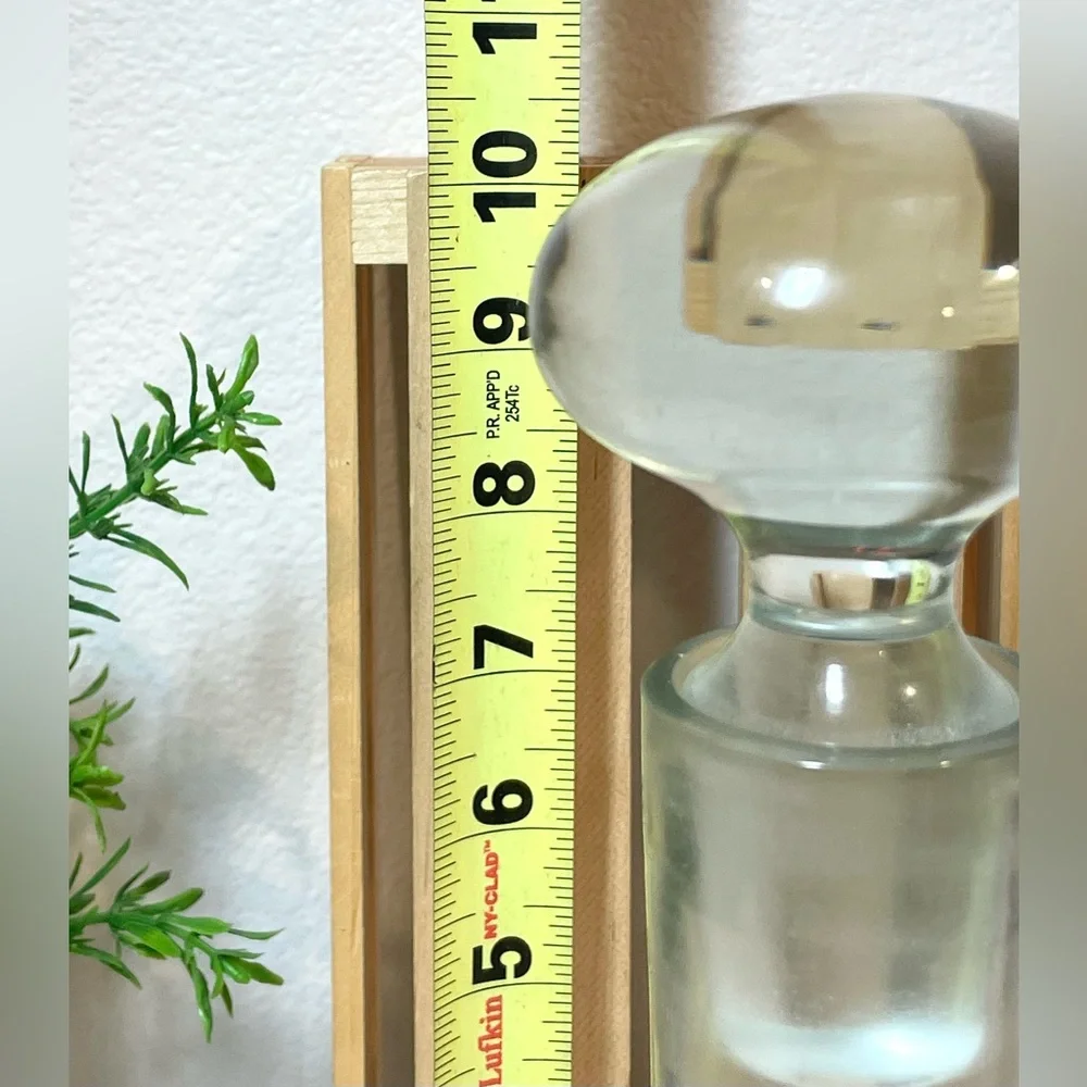Classic Clear Ships Glass Decanter w Globe Stopper | Chip on Stopper Bottom |GUC